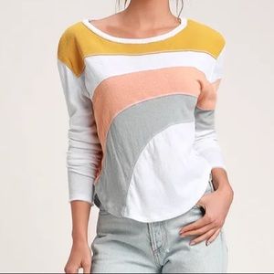 Free People Sun Downer MultiColor Long Sleeve, New